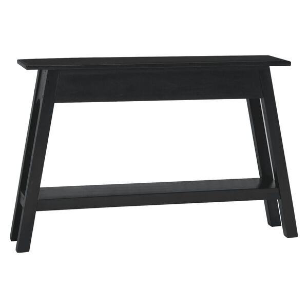 vidaXL Tavolo Consolle Nero 110x30x75 cm in Legno Massello di Mogano