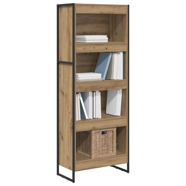 vidaXL Armadio per Libri Rovere Artigianale 80 x 30 x 155 cm