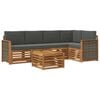 vidaXL Set di divani da esterno 6 pz Naturale e Antracite