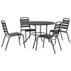 vidaXL Set Sedie Giardino Impilabili 5pz Antracite Acciaio Verniciato