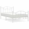 vidaXL Giroletto con Testiera e Pediera Metallo Bianco 100x200 cm