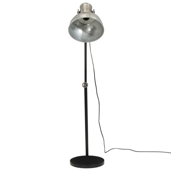 vidaXL Lampada da Terra 25 W Argento Vintage 30x30x90-150 cm E27