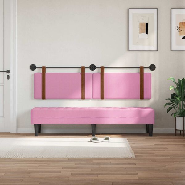 vidaXL Testata appesa Tinta unita Rosa 170 x 55 x 5 cm PU Antico