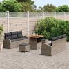 vidaXL Set Divano da Giardino con cuscino 9 pcs Grigio Poly Rattan