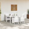 vidaXL Set da Pranzo per Giardino 5 pcs Bianco Rattan Polt
