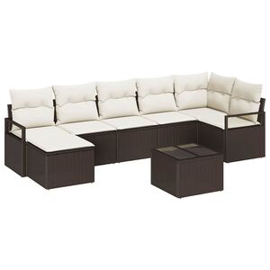 vidaXL Set di divani 8 pcs Marrone polyrattan