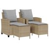 vidaXL Set Divano da Giardino 4 pz con Cuscini Beige in Polyrattan