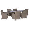 vidaXL Set da Pranzo da Giardino 7 pz in Polyrattan Marrone