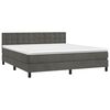 vidaXL Letto a Molle con Materasso e LED Grigio Scuro 180x200 cm