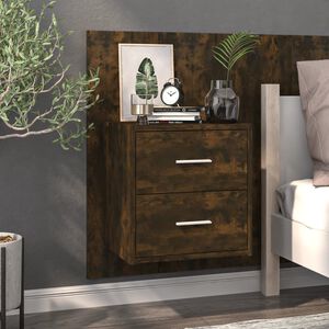 vidaXL Comodino a Muro Rovere Fumo