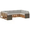 vidaXL Set di divani da esterno 9 pz Naturale e Grigio Chiaro
