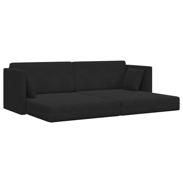 vidaXL Divano-letto da pavimento 200cm Nero Velluto