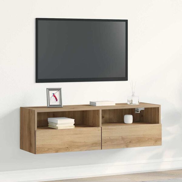 vidaXL Mobile TV da parete rovere artigianale 100 x 30 x 30 cm