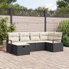 vidaXL Set Divano da Giardino con cuscino 6 pcs Nero polyrattan