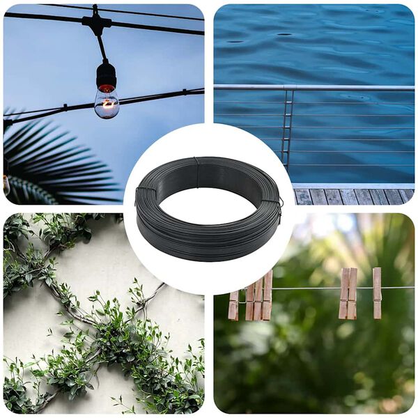 vidaXL Filo per Recinzioni 250 m 0,9/1,4 mm in Acciaio Antracite