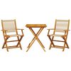 vidaXL Set da Bistrot 3pz Beige in Polipropilene e Legno Massello