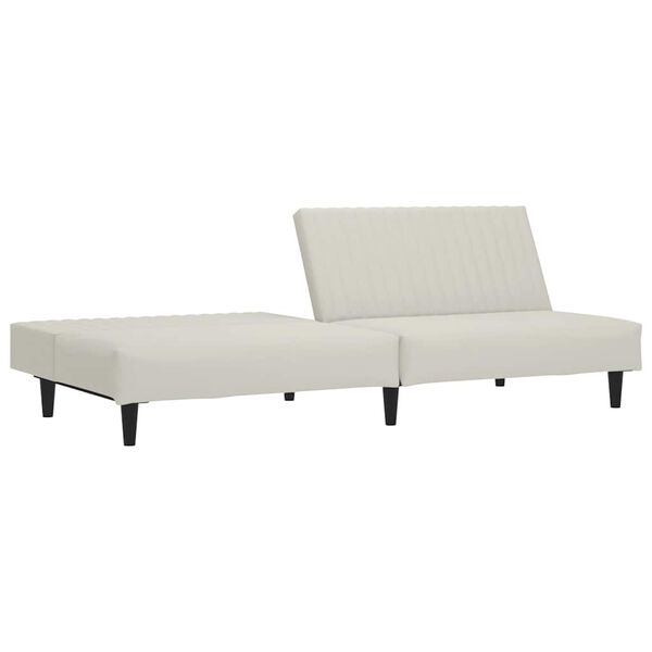 vidaXL Divano Letto a 2 Posti Crema in Velluto