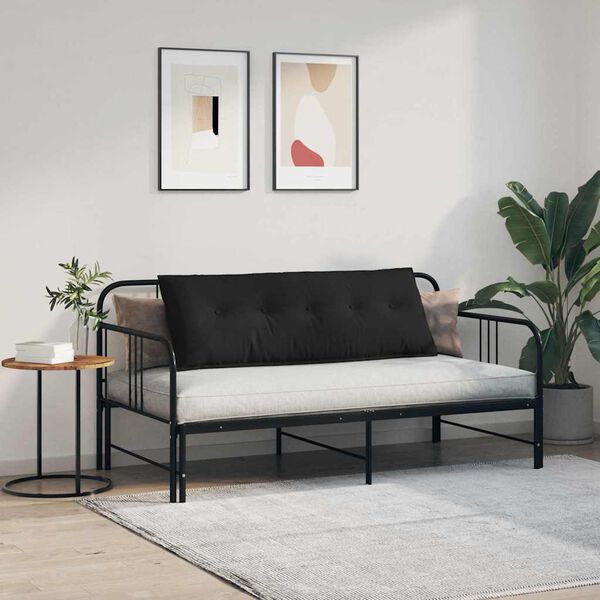 vidaXL Cuscino per Schiena Nero 140 x 50 cm Tessuto in Microfibra