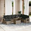 vidaXL Set Divano da Giardino 9 pz con Cuscini Grigio in Polyrattan