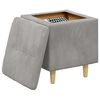 vidaXL Pouf contenitore Grigio chiaro 40 x 40 x 45 cm Velluto