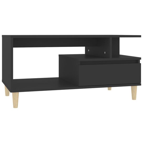 vidaXL Tavolino da Salotto Nero 90x49x45 cm in Legno Multistrato