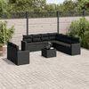vidaXL Set Divani da Giardino 10pz con Cuscini in Polyrattan Nero