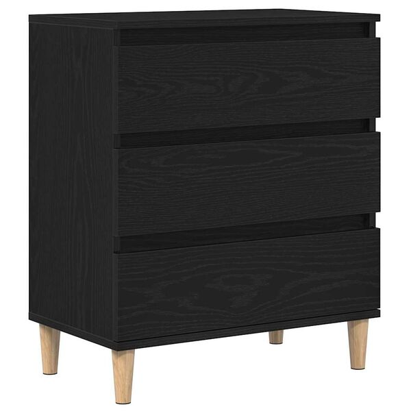 vidaXL Credenza Rovere Nero 60 x 35 x 70 cm Legno multistrato