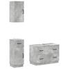 vidaXL Set di armadietti da bagno in 3 pezzi HOORN Grigio Cemento