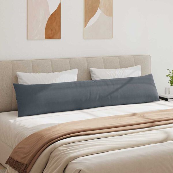 vidaXL Cuscini da Divano 2 pcs Grigio scuro 200 x 40 cm