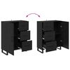 vidaXL Credenza 2 pcs Rovere Nero Legno Stratificato e Vetro