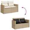 vidaXL Set Divani da Giardino 7 pz con Cuscini Beige Polyrattan Acacia