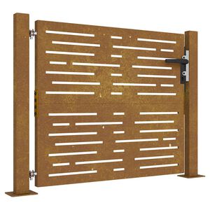 vidaXL Cancello da giardino 100x75 cm in acciaio Corten design quadrato