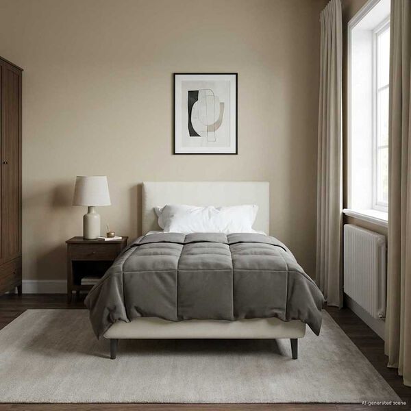 vidaXL Duvet Estivo Trapuntato Grigio chiaro 140 x 220 cm Microfibra