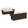 vidaXL Set Divani da Giardino 7 pz con Cuscini Marrone in Polyrattan