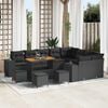 vidaXL Set Divano da Giardino con cuscino 13 pcs Nero polyrattan