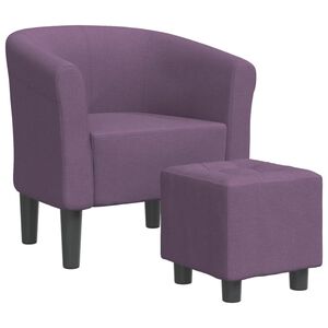 vidaXL Poltrona Cabriolet con Poggiapiedi Viola in Tessuto