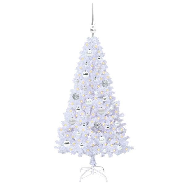 vidaXL Albero di Natale artificiale Bianco 120 cm PVC e Acciaio
