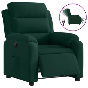 vidaXL Poltrona Elettrica Reclinabile Verde Scuro in Vera Pelle