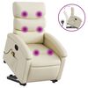 vidaXL Poltrona Alzapersona Reclinabile Massaggio Crema Similpelle