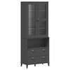 vidaXL Credenza VIKEN Grigio Antracite 80x40x200cm Legno Massello Pino