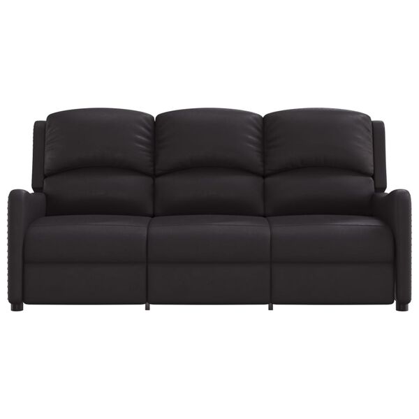 vidaXL Poltrona Massaggiante Reclinabile a 3 Posti Nera in Similpelle