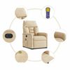 vidaXL Poltrona Alzapersona Reclinabile Massaggiante Crema Microfibra