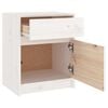vidaXL Comodino Bianco 40x31x50 cm in Legno Massello di Pino