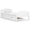 vidaXL Giroletto 2 Cassetti Bianco in Legno Massello di Pino 100x200cm