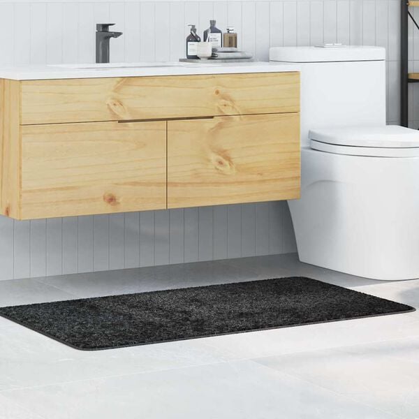 vidaXL Tappetino da bagno antiscivolo Grigio scuro 70 x 120 cm PP