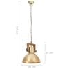 vidaXL Lampada a Sospensione Industriale 25 W Ottone Rotonda 30 cm E27