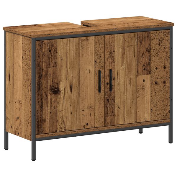 vidaXL Unit&agrave; da Bagno con lo scaffale 3 pcs Marrone Legno multistrato