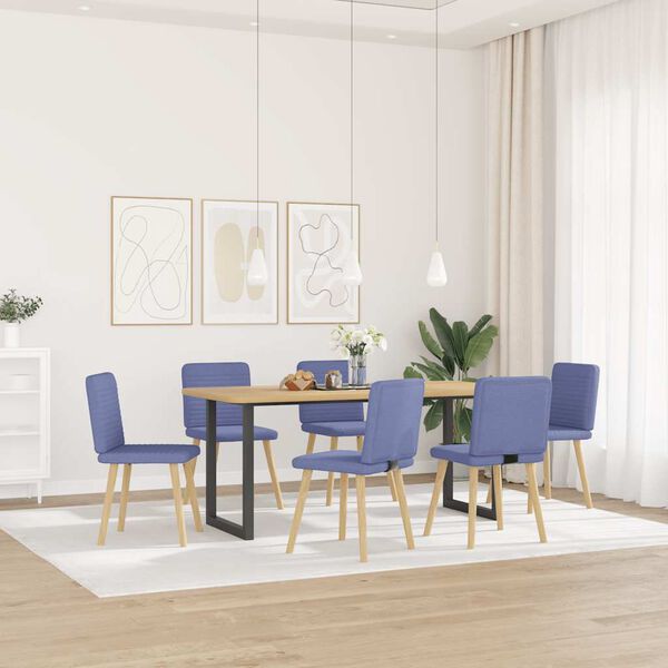 vidaXL Sedie da Pranzo 6 pz Blu Jeans in Tessuto