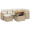 vidaXL Set Divani da Giardino 7 pz con Cuscini Beige in Polyrattan