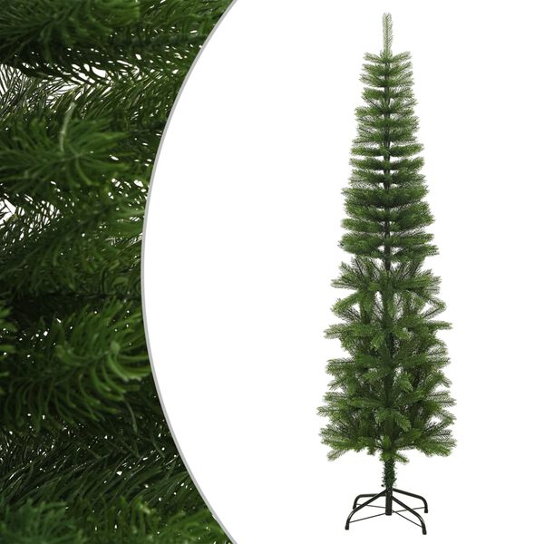 vidaXL Albero di Natale Artificiale Sottile con Base 210 cm PE